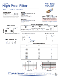 Datasheet VHF-2275+ manufacturer Mini-Circuits